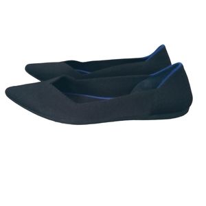 Rothy’s The Point Classic Black Ballet Flats 6.5 Pointed Toe Knit Shoes …